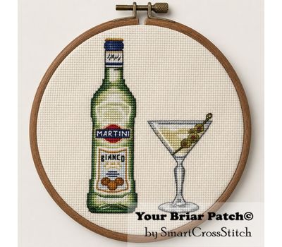 Martini Vermouth cross stitch pattern