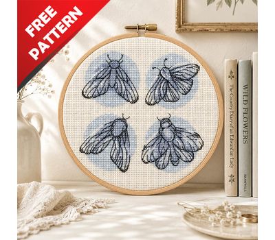 Moths Free cross stitch pattern