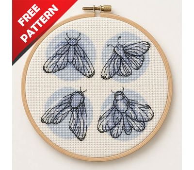 Moths Free cross stitch