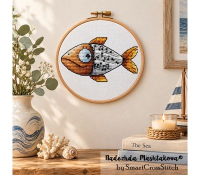 Music Inside Fish cross stitch pattern