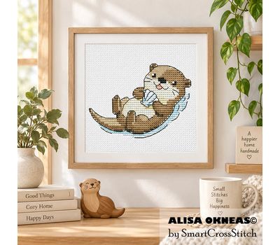Otter cross stitch pattern