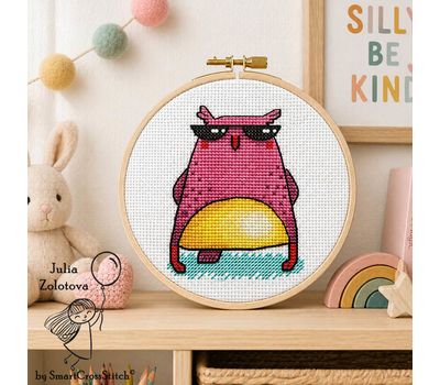Owl in Style cross stitch pattern