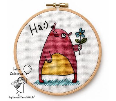Owl with Flower cross stitch chart