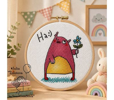 Owl with Flower cross stitch pattern