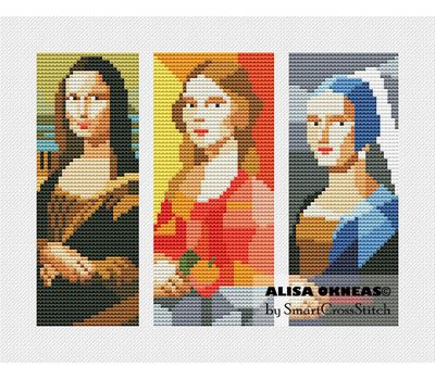 Paintings with Ladies cross stitch chart