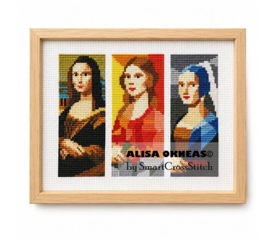Paintings with Ladies cross stitch