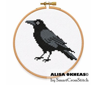 Crow cross stitch