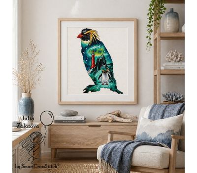 Rockhopper penguin cross stitch pattern