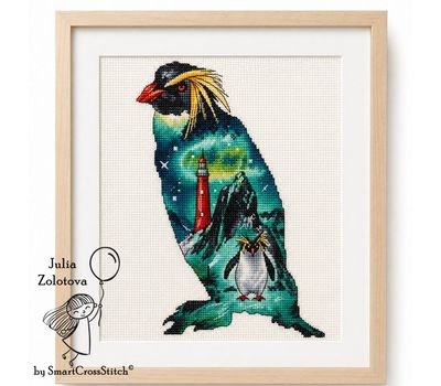 Rockhopper penguin cross stitch chart