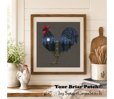Rooster: Chernobog cross stitch pattern