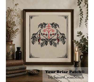 Rosehip Rune Magic cross stitch pattern