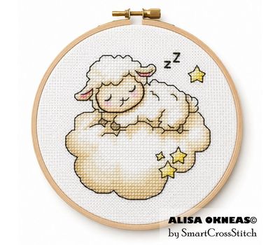 Sleeping Lamb cross stitch pattern