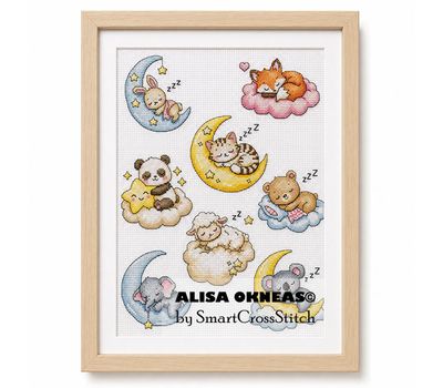 Sleeping Baby Animals - Set of 8 cross stitch charts
