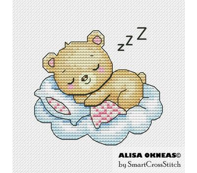 Sleeping Baby Bear cross stitch