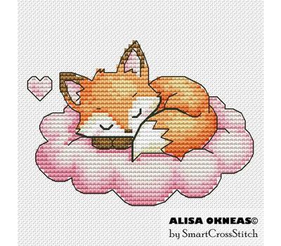 Sleeping Baby Fox cross stitch