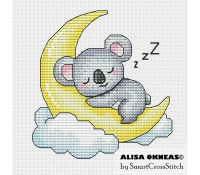 Sleeping koala cross stitch