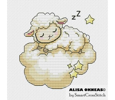 Sleeping Lamb cross stitch chart