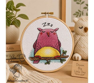 Sleepy Owl cross stitch pattern