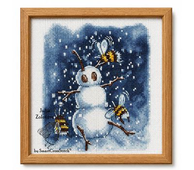 Snow Bumblebee cross stitch chart