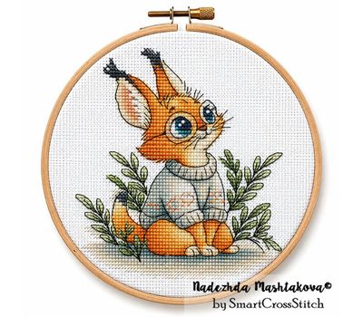 Squirrel cross stitch pattern chart