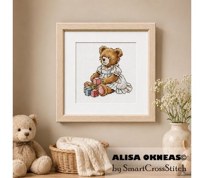 Teddy Bear Girl 2 cross stitch pattern