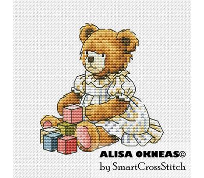 Teddy Bear Girl 2 cross stitch chart