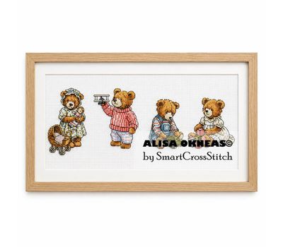 Teddy Bears - Set of 4 cross stitch