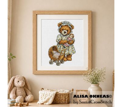 Teddy Bear Girl 1 cross stitch pattern