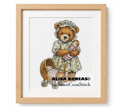 Teddy Bear Girl 1 cross stitch chart
