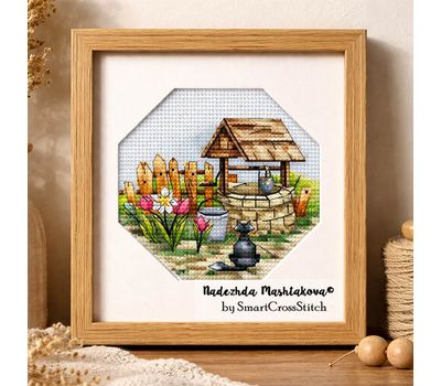 Garden Well cross stitch pattern