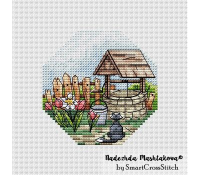 Garden Well cross stitch