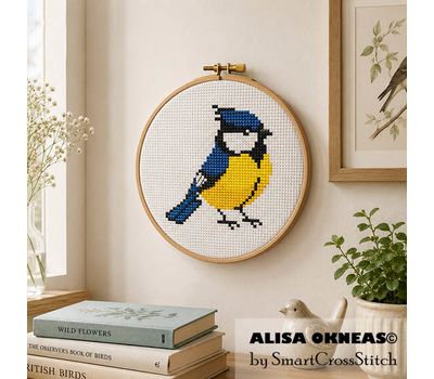 Tit cross stitch pattern