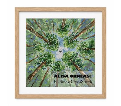 Circle of trees cross stitch