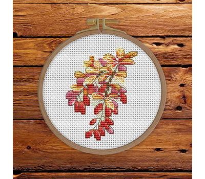 Autumn Cross stitch pattern Barberry Branch}