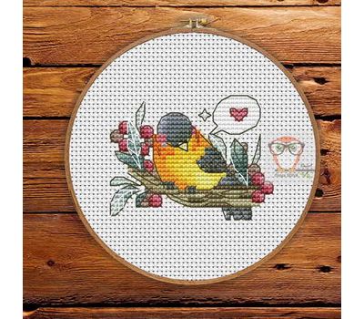 Bird Cross stitch pattern Love in the Air}