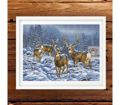 Christmas Cross stitch pattern Winter Deers}