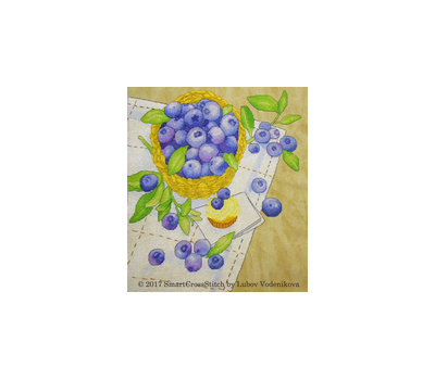 Blueberry basket Cute cross stitch pattern