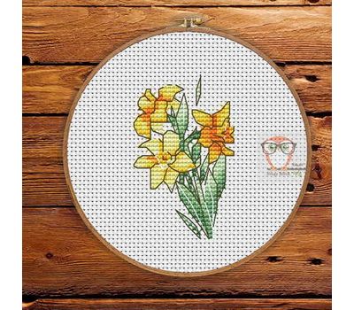 Floral Cross stitch pattern Daffodils}