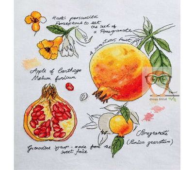 {en:Fruit cross stitch pattern Pomegranate;}