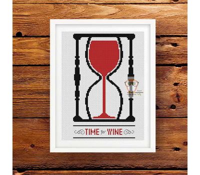 Funny cross stitch pattern Time for Wine pattern