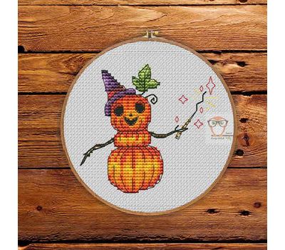 Halloween cross stitch pattern Pumkin Snowman}