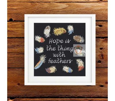 Hope Feathers quotes cross stitch inspirational pattern