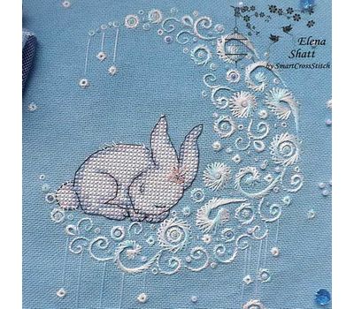 Lace Embroidery pattern Moonlight Bunny