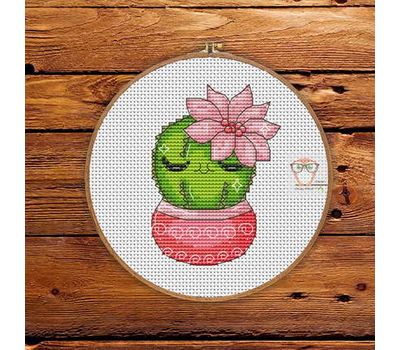 Mini Cross stitch pattern Cactus 1}