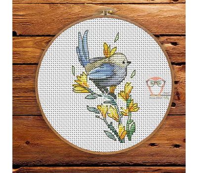 Spring Cross stitch pattern Blue Bird}