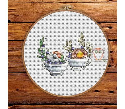 Spring Cross stitch pattern Flower Cups}