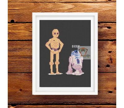 Star wars cross stitch pattern C-3PO & R2-D2