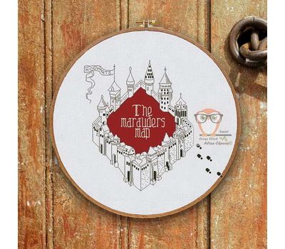 Free Cross Stitch Pattern Hogwarts ''The marauders map''