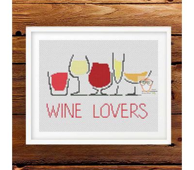 Wine Lovers funny cross stitch pattern