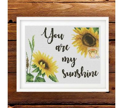 Free Cross Stitch Pattern sunflowers You are my sunshine